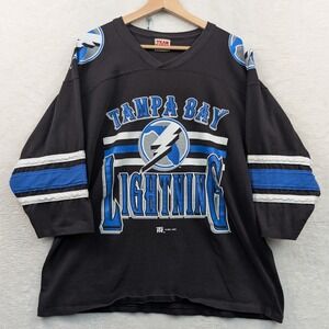 VTG Team Rated Tampa Bay Lightning Jersey Men's XL Black 1993 NHL Hockey USA 90s